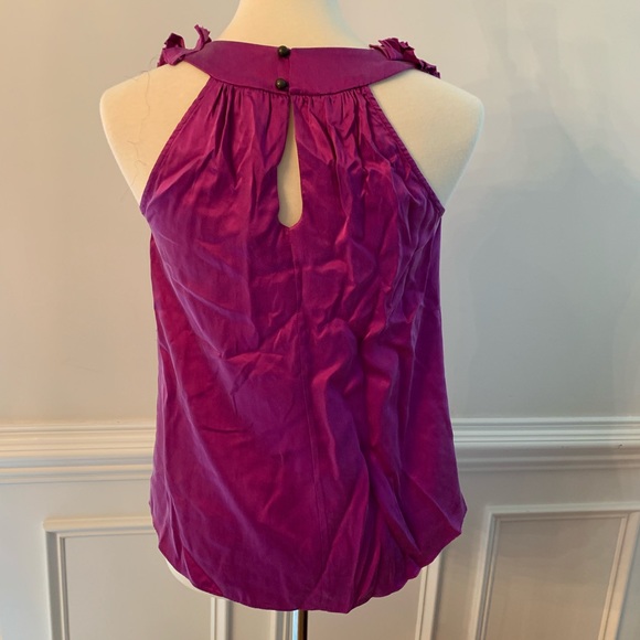 81 Poppies Purple Silk Top in Size 2 - Picture 3 of 5